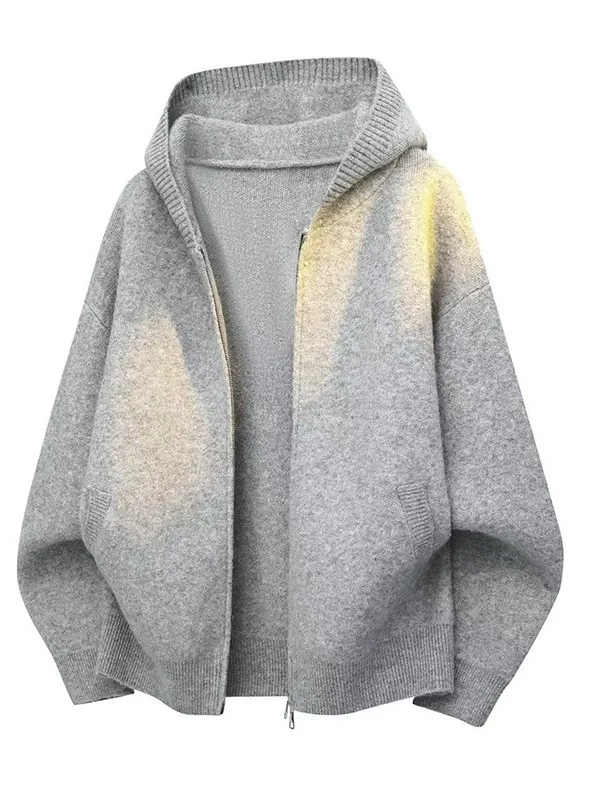 

Модный кардиган на молнии, свитер свободного покроя, мужская трикотажная одежда, повседневная дышащая теплая повседневная одежда, осеннее новое поступление