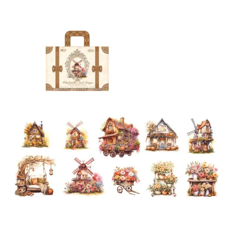 Scrapbooking Stickers Flower Blooming Garden Sticker Photo Albums Stickers Notebook Decoration Children's Sticker Vintage Style