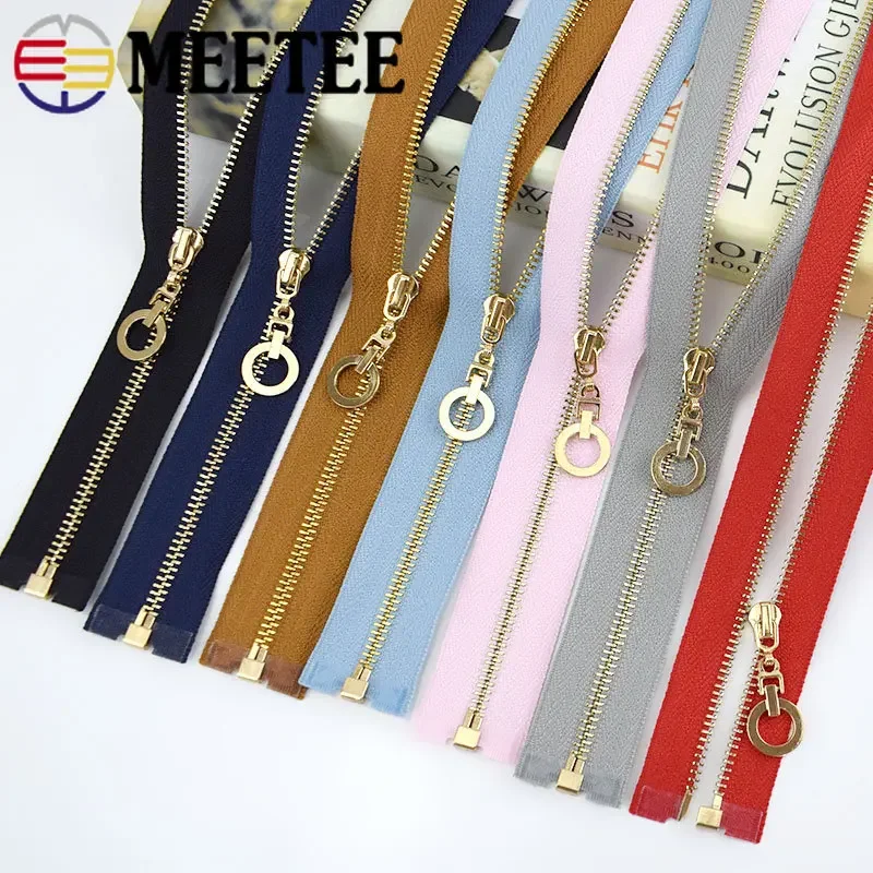 Meetee 3Pcs 15-70cm 3# Metal Sewing Zipper for Bag Pocket Wallet Auto Lock Garment Decor Zip Repair Kit DIY Accessorie