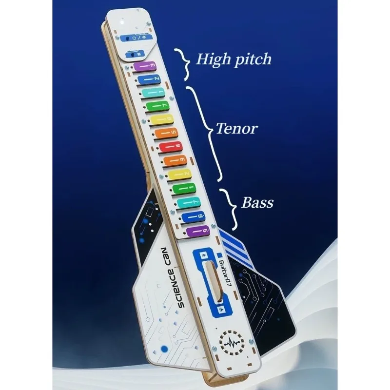 DIY ストリングレスエレキギターキット子供科学技術教育玩具ギター子供自己組み立て音楽玩具材料キット