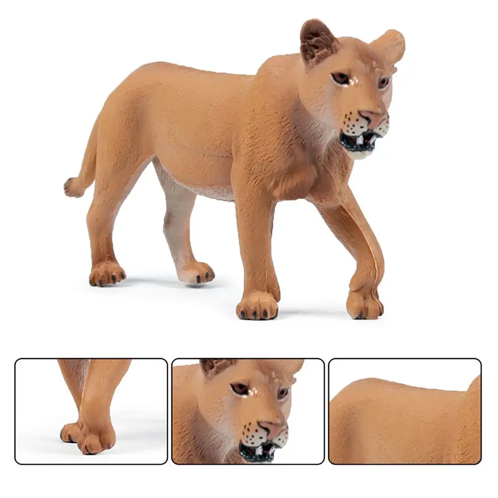 Figurines de la famille des lions, Cub, Simulation d'animaux sauvages, jouet éducatif pour l'apprentissage précoce, Science, Nature, scène de Zoo