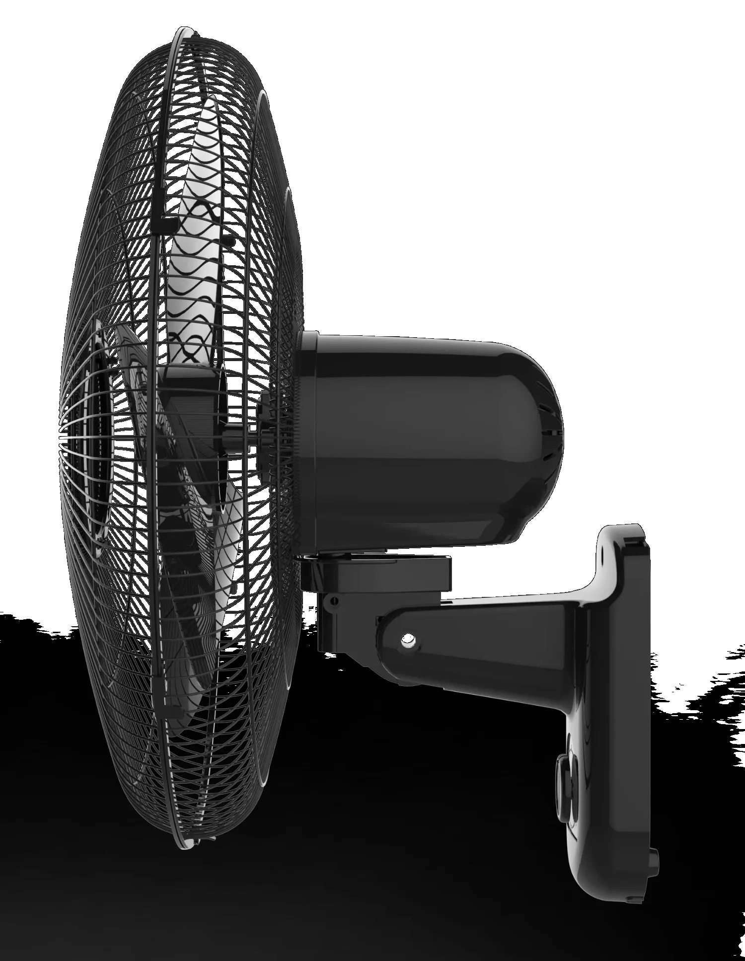 3-Speed oscilante Wall Mount Fan, silencioso e confortável, preto, 16 Polegada