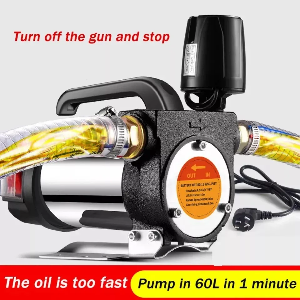 12V/24V/220V Fuel Transfer Pump for Diesel Kerosene Self-Priming Pump Automatically Stop Electric oil pump fuel dispenser 990W