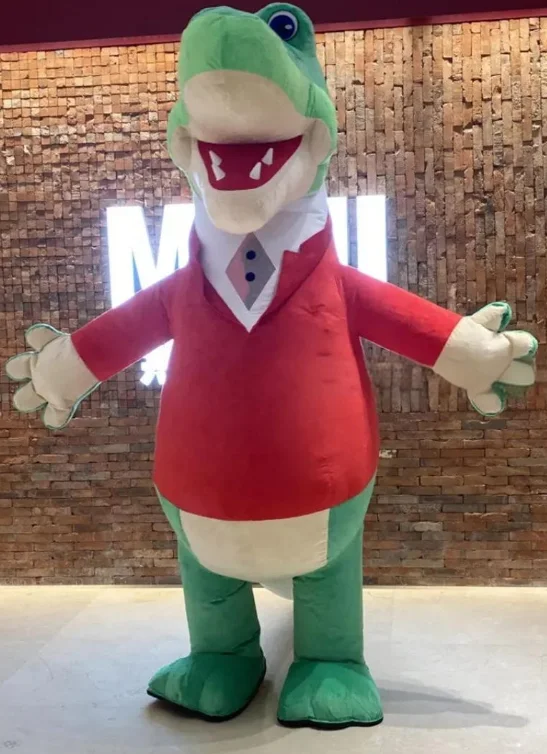 คริสต์มาสตัวละครใหม่รัสเซีย Giant Inflatable จระเข้ Mascot เครื่องแต่งกายฮาโลวีนวันเกิดคริสต์มาสของขวัญไม่มี Batte