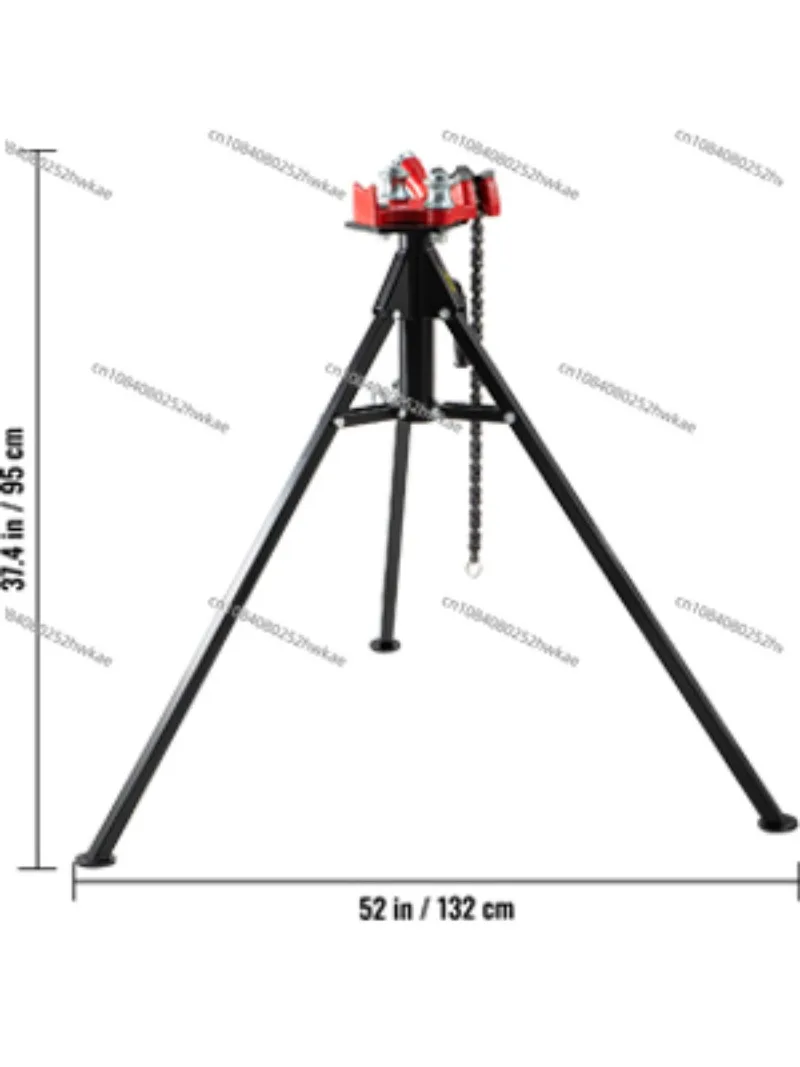 Steel Tripod Pipe Chain Vise 1/8-5in Capacity Foldable Legs Tri-Stand Bench Vice for Fixing Supporting Bending Metal Pipes