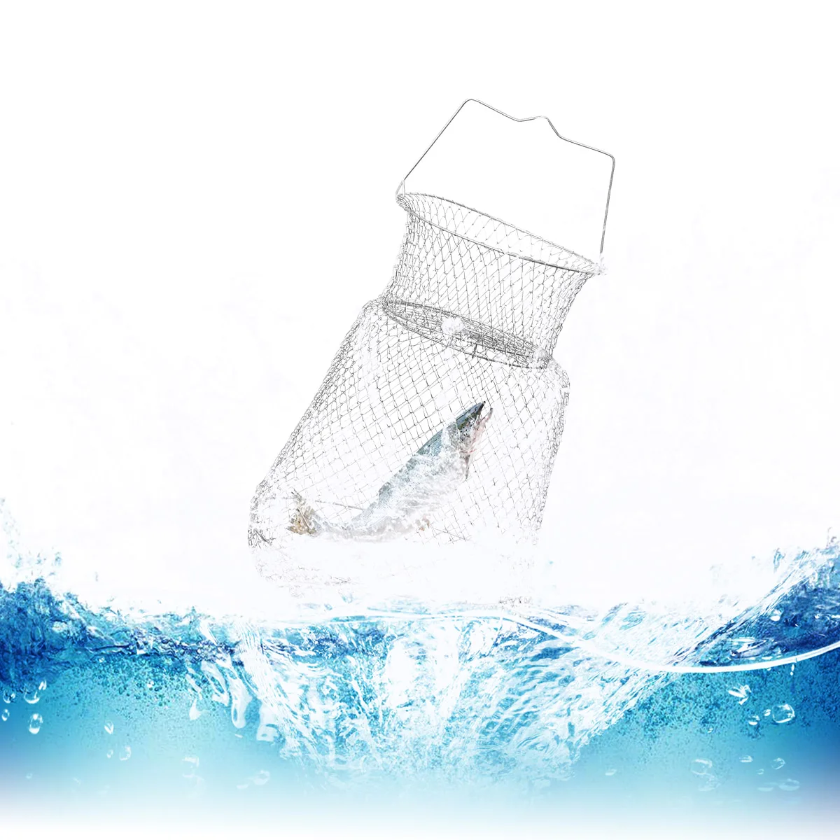 35-センチメートル耐久性のある鉄線折りたたみ式漁網軽量便利な持ち運びに適した湖釣りアクセサリー