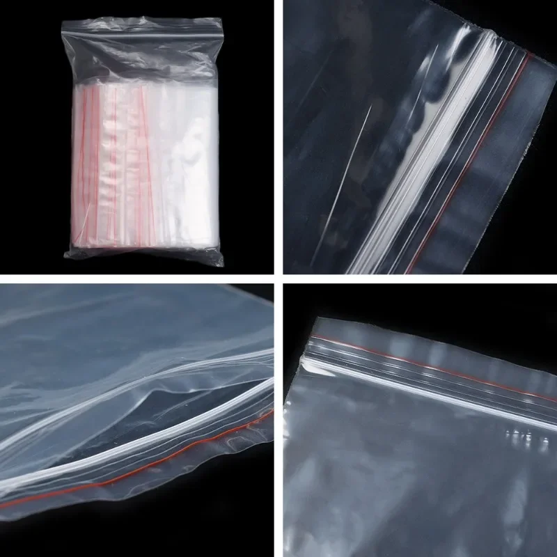 100pcs/pack Sealing Plastic Bags Reclosable Transparent Bag Vacuum Storage Bag Sealing Food Clear Storage Bag Thickness 0.05mm