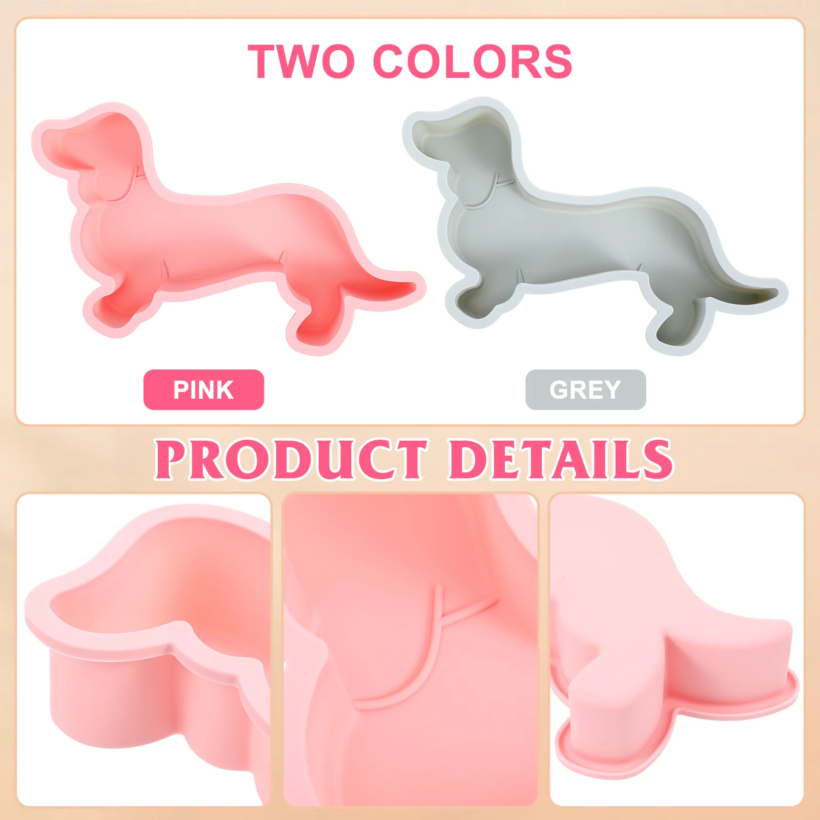 2 個のシリコーンベーキング犬の形のノンスティックチョコレートキャンディケーキツール DIY プリンムースゼリーフォンダン子供パーティー誕生日用