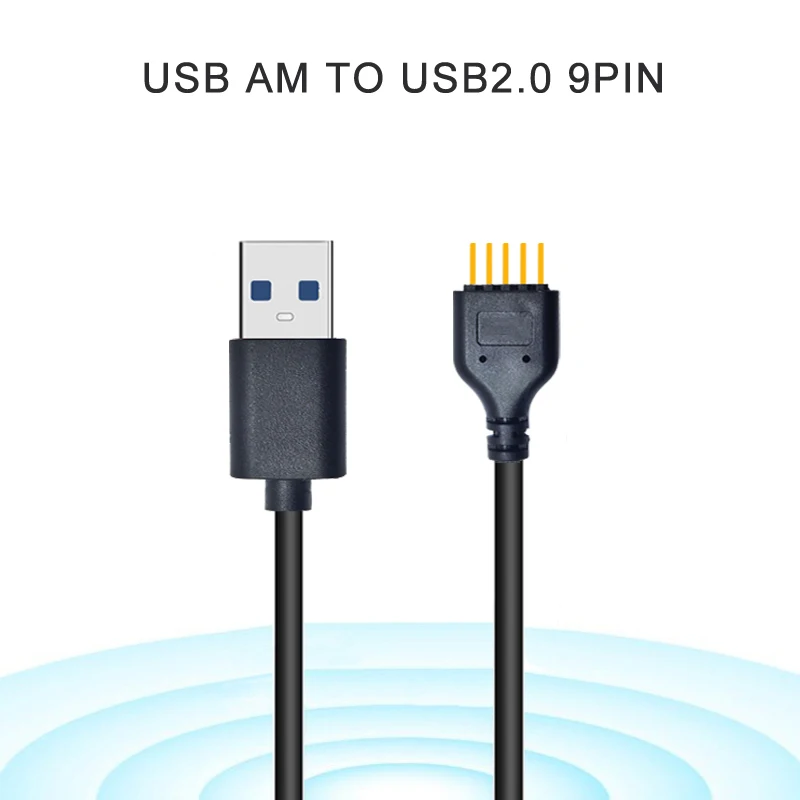 NEW USB Connector USB Extension Cable USB2.0 to 9Pin Conector 9 Pin Male to External USB A Male PC Mainboard Internal Data Cable