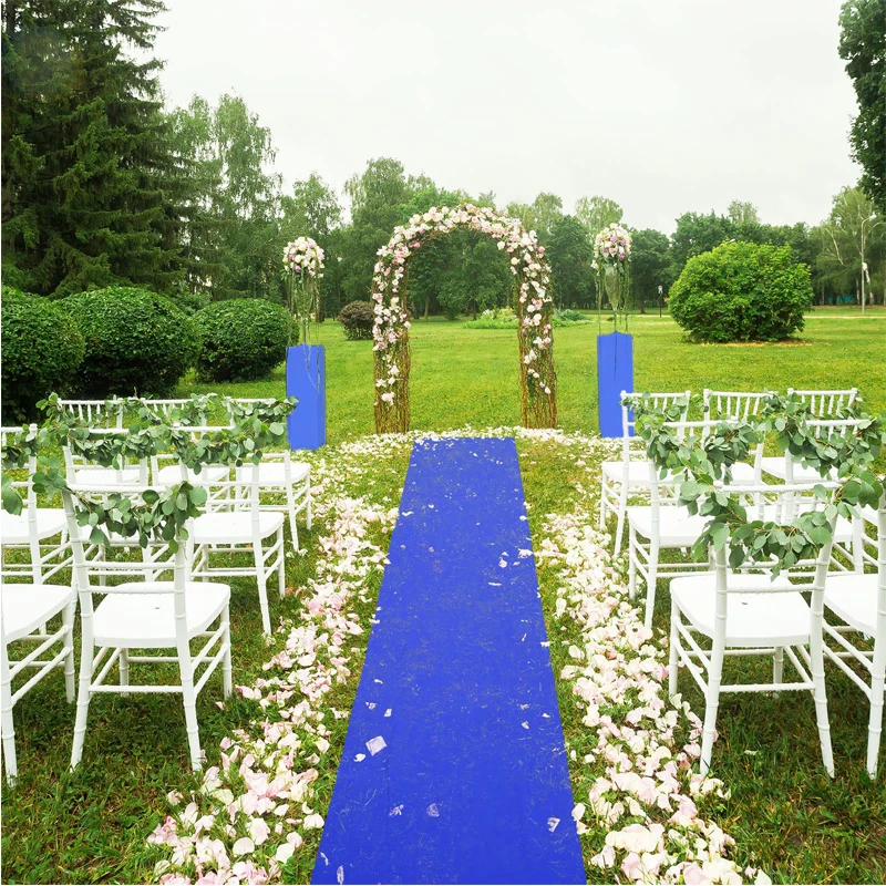 1M/1.2M/1.5M Royal Blue Wedding Nonwoven Outdoor Luxury Corridor Runner Carpet Decoration Wedding Ceremony Christmas Party