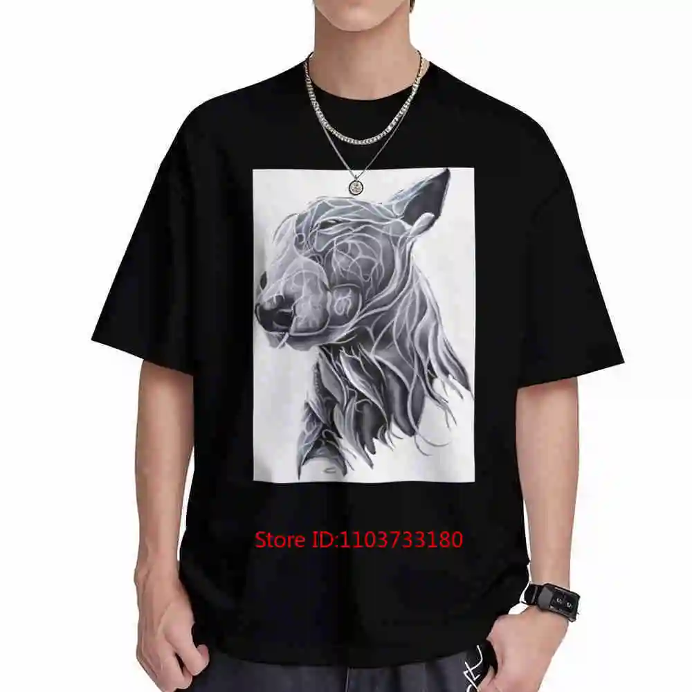 Camiseta de manga corta con diseño fractal de Bull Terrier, 100% algodón
