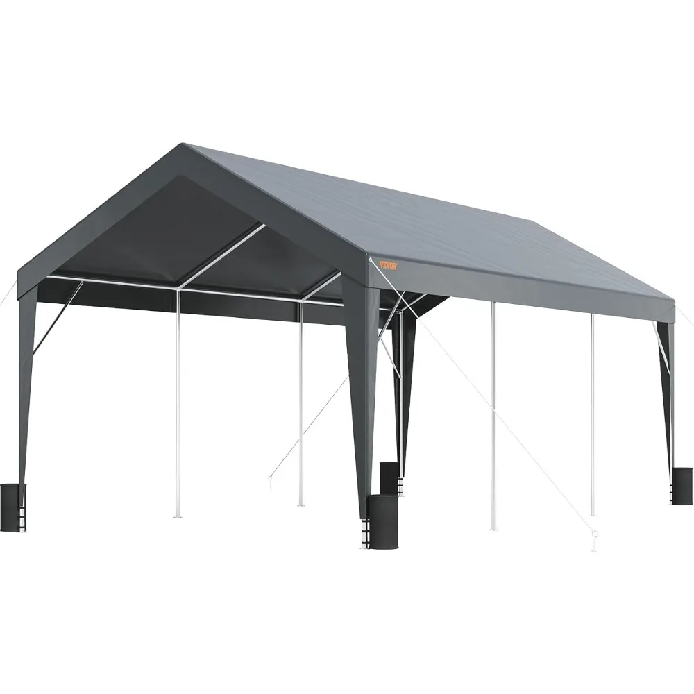 Upgraded 10x20 ft Heavy Duty Carport Car Canopy, Car Port Garage Boat Shelter Party Tent with 8 Reinforced Poles and 4 Weight