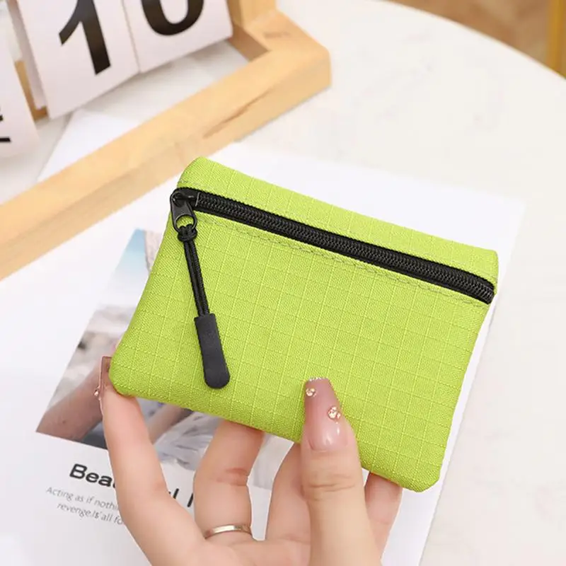 

Coin Purse Oxford Cloth Pocket Wallet Portable Coin Purse With Zipper Small Change Purse For Credit Card Key Headset Lipstick