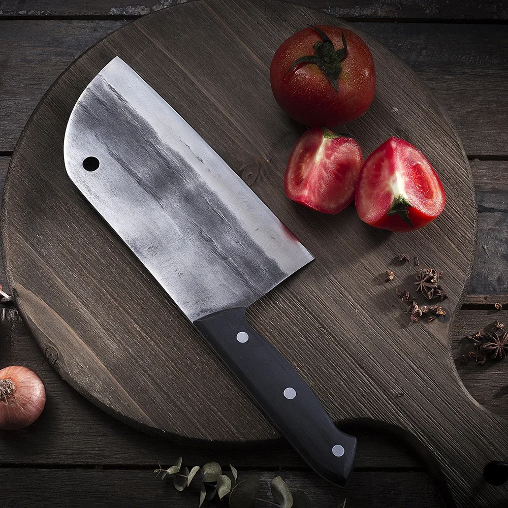 XITUO Kitchen Chopping Slicing Knife Hand-forged Old-Fashioned Chef Knives High Carbon Steel Butcher Knife Full Tang Meat Knife