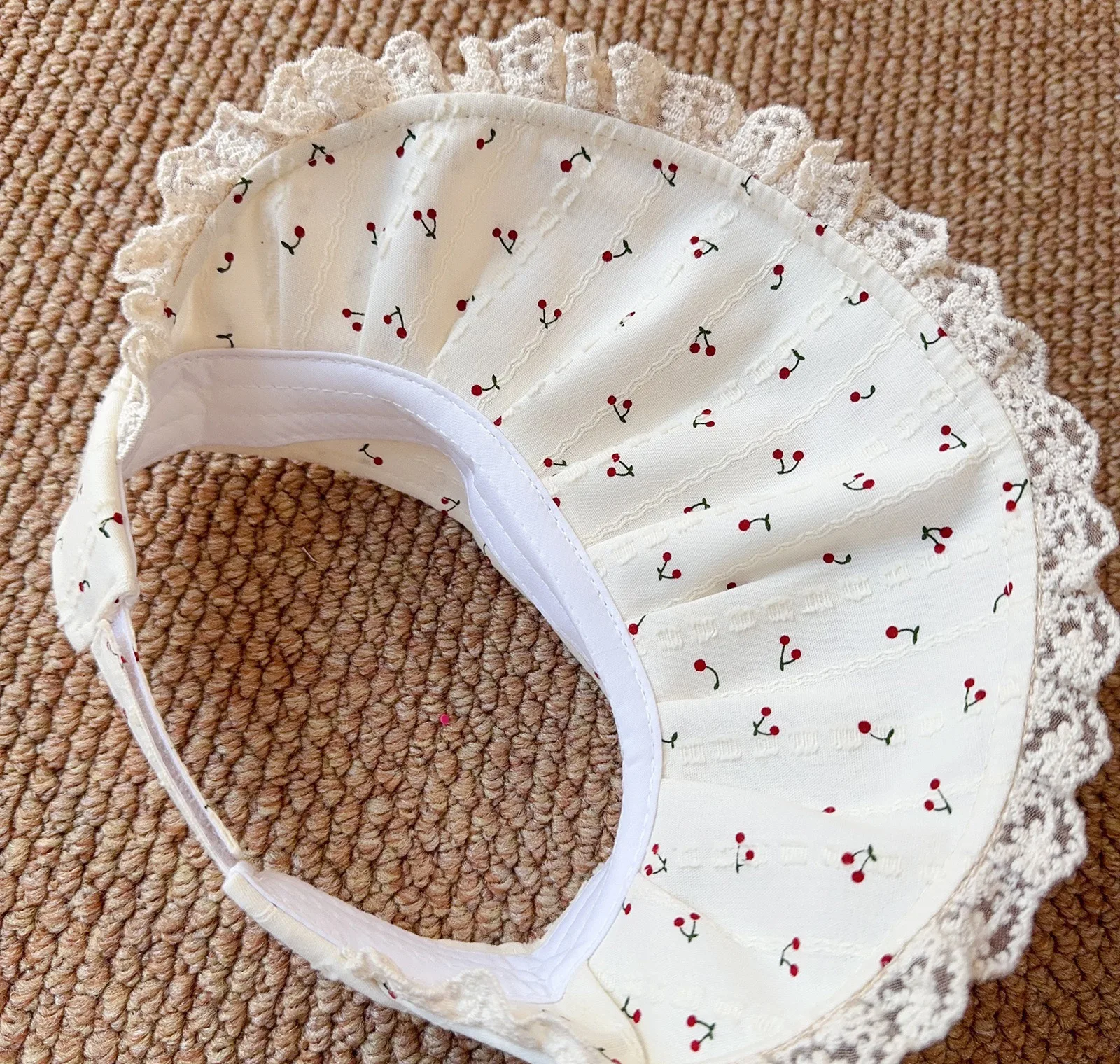 Children's Sun Hat with Large Brim Summer Outdoor Cap Baby Sun Protection Sweet INS Girl's Hat with Lace Edge No Top Sunshade view 5