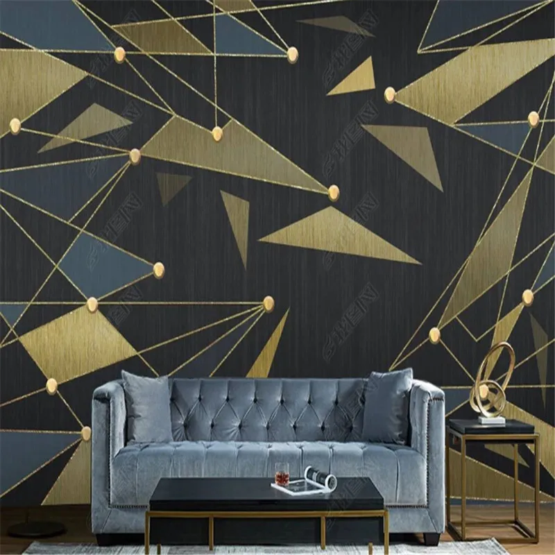 

Modern Minimalist Light Luxury Abstract Geometric Line Wallpaper for Living Room TV Background Wall Papers Home Decor Mural