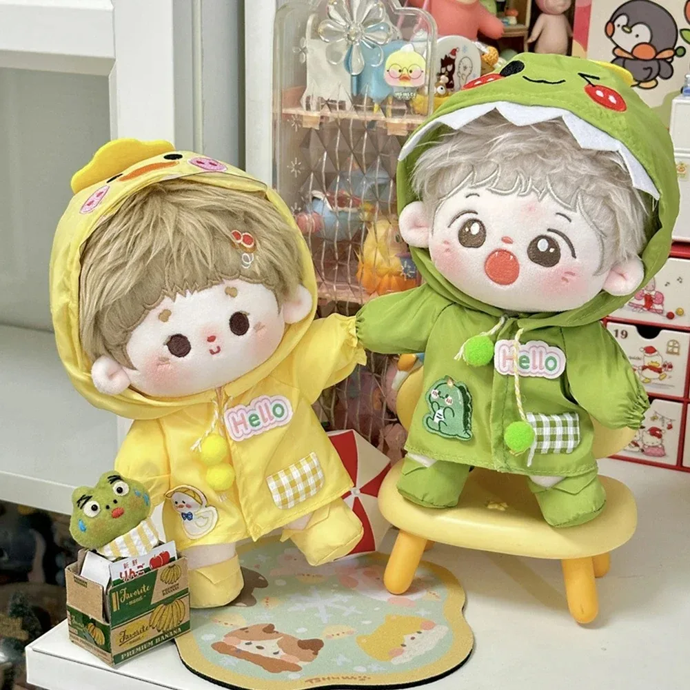 

For 10/20CM Cotton Doll Raincoats Cartoon Plush Doll Replacement Outfit Playing House Accessories Mini Clothes