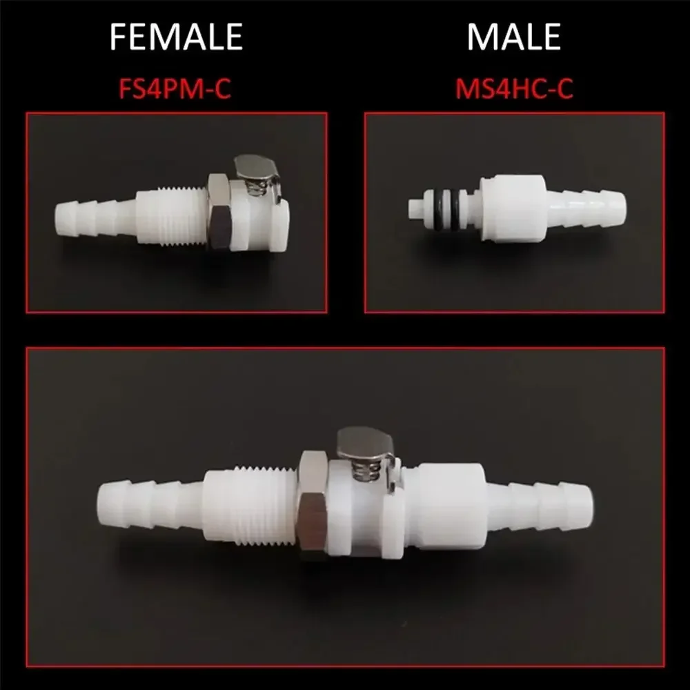 1Pcs Disconnect Fitting Coupling Hose Joint Tube Connector Quick Shut-Off Hose Barb Valved Male Female S-series Quick Coupler
