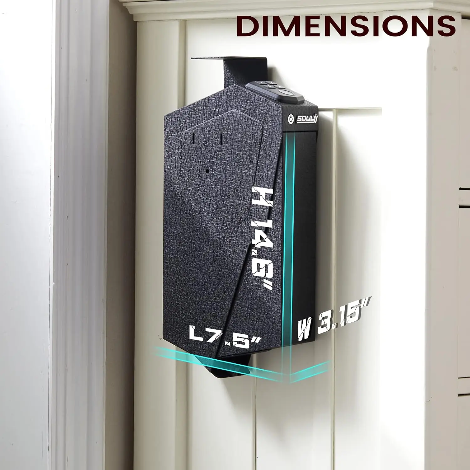 Mounted Biometric Gun Safe For Pistols, Auto Open Handgun Safe, Pistol Safe With Fingerprint Keypad Key Quick Access For Guns St