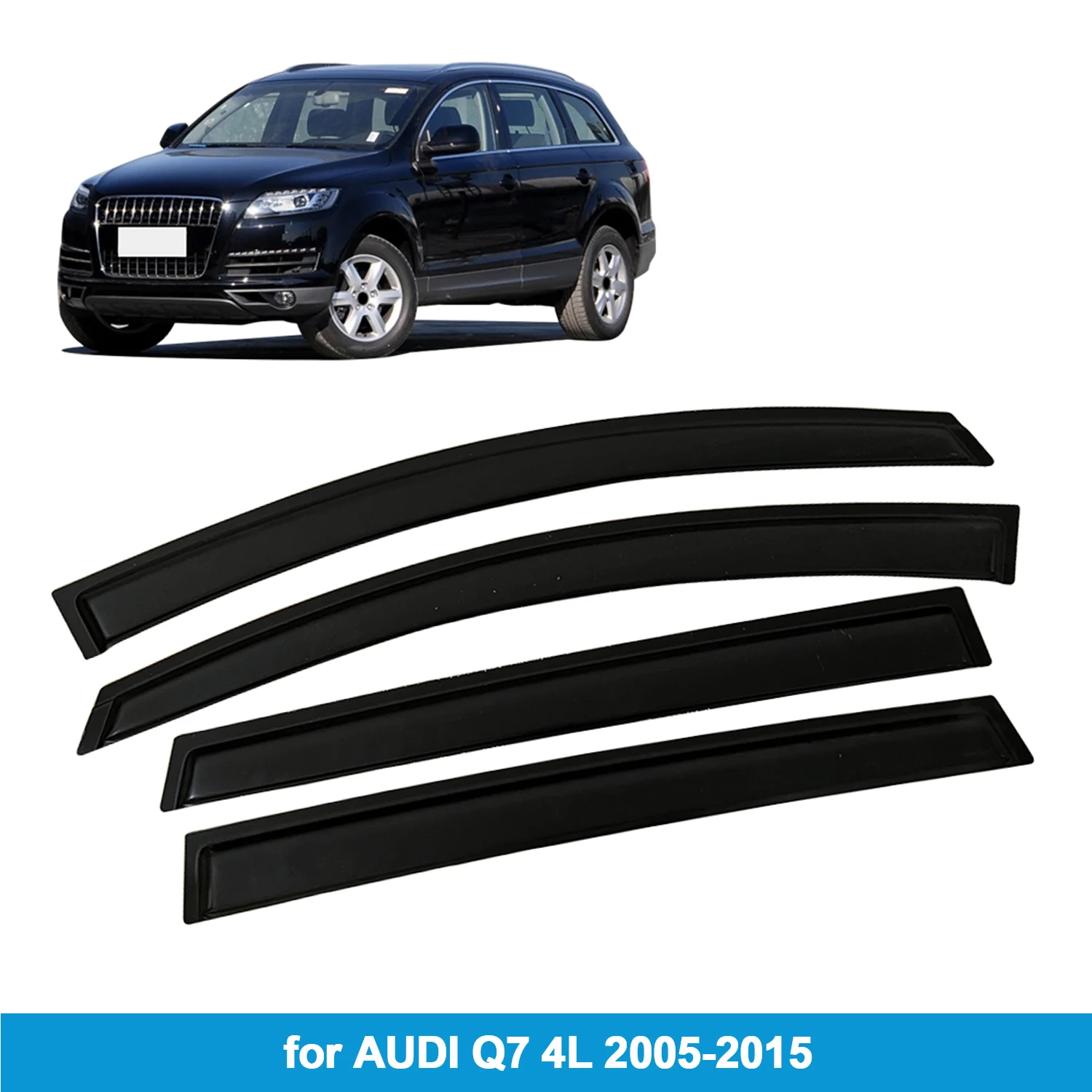 

for AUDI Q7 4L 2005-2015 Car Side Window Visor Weathershield Door Visor Wind Rain Guard Accessories Outside-Mount Tape On