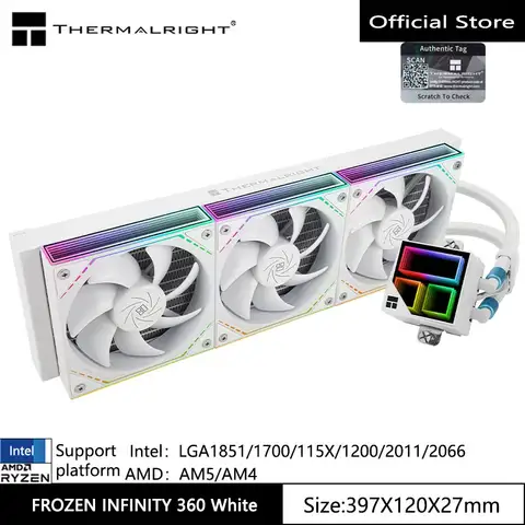 써멀라이트 프로즌 인피니티 360 올인원 수냉 라디에이터, TL-M12 무한 판타지 선풍기, 지지대 LGA1700, AM5, AM4
