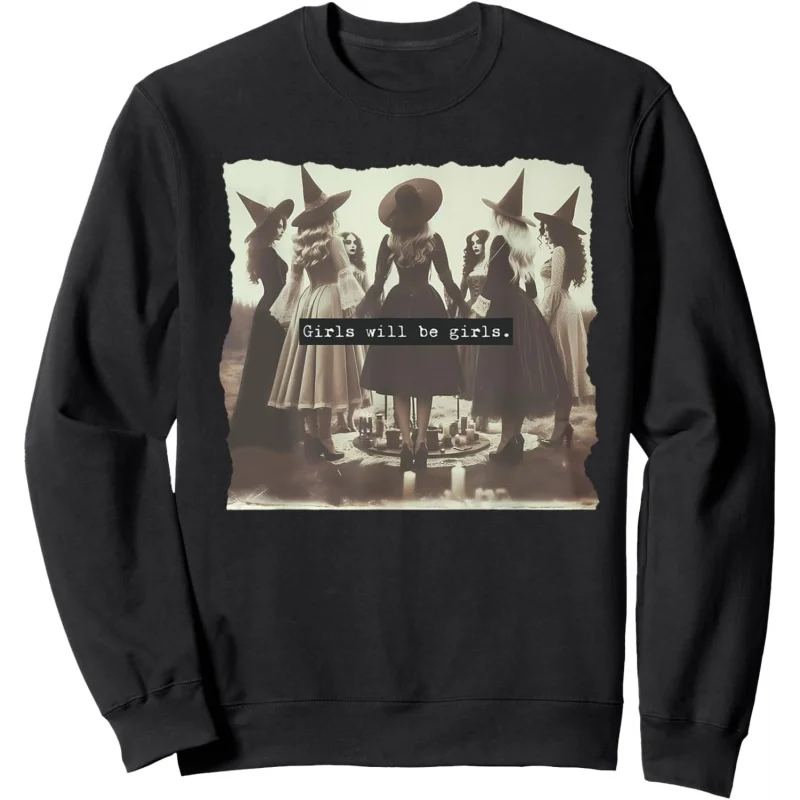 Halloween girl pullover will become a fun witch atmosphere sweatshirt