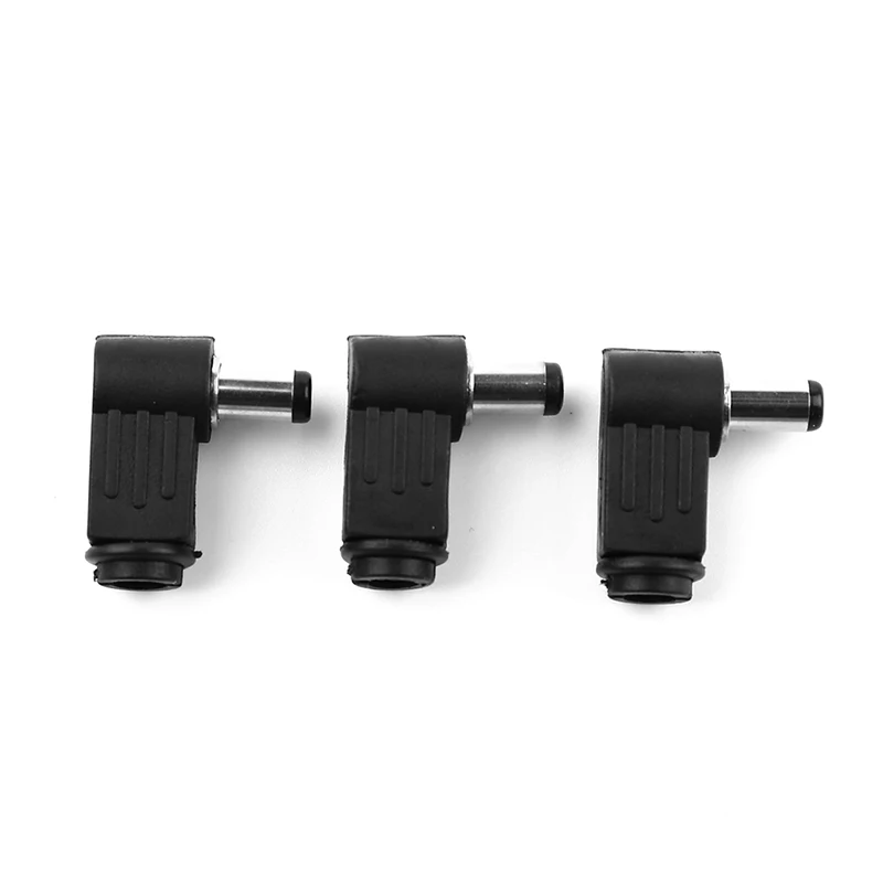 Conector de alimentação DC, ângulo de 90 graus, plugue macho para fêmea Jack, conversor de acoplador, conector do cabo Jack, 5.5x2.1mm, 2.5mm, 2pcs