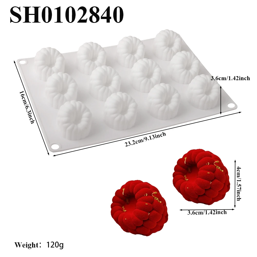 6/12/24-خلية التوت تصميم الغذاء الصف سيليكون قالب الكعكة موس قالب الشوكولاته الحلوى أدوات الخبز لوازم المطبخ #4