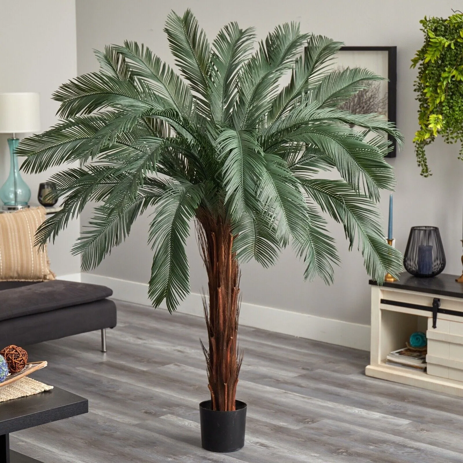 

6’ Cycas Palm Artificial Tree with Natural Trunk UV Indoor/Outdoor Home Decor United States