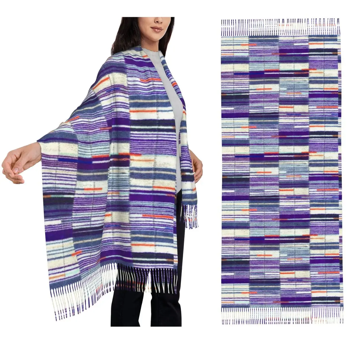 

Elizabeth Line Underground Moquette, чехол на сиденье, шарф, шарфы с кисточками для женщин, шали и накидки, большая осенне-зимняя шаль