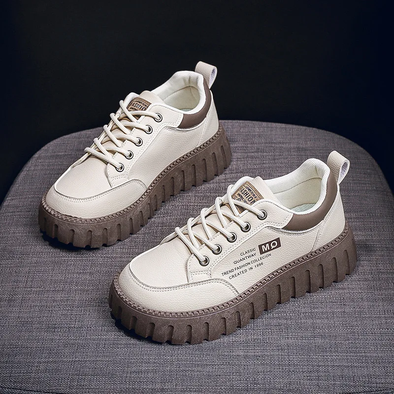 

2025New Women's Sneakers Fashion Platform Vulcanized Shoes Tennis Training Shoes for Women Leather Casual Footwear Zapatos Mujer