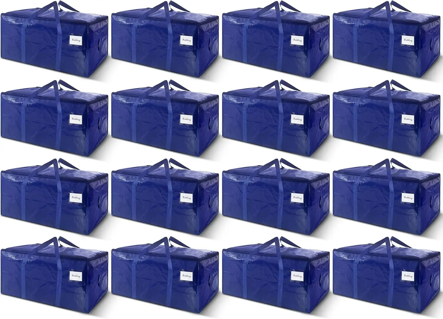 

Набор из 16 прочных сумок для переезда с прочной молнией и ручками, надежные сумки-органайзеры для одежды и принадлежностей, темно-синие - 33 галлона