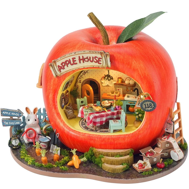 DIY Houten Koala Milkshake Shop Beeldjes Miniaturen Met Licht Mini Casa voor Vrienden Verjaardagscadeaus Woondecoratie Ambachten
