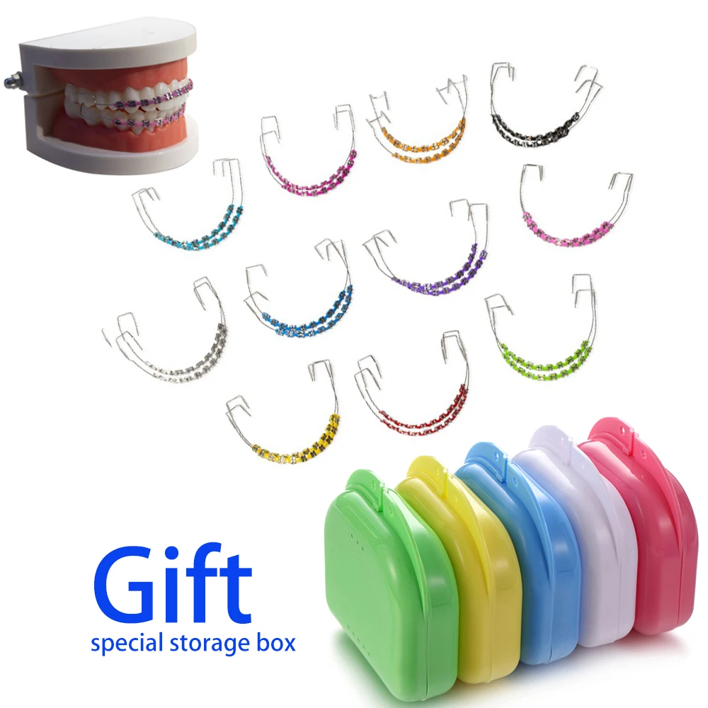

Colored Braces Stainless Steel Orthodontic Brackets 11 Color Options Dental Braces for Teeth Alignment Orthodontic Supplies Dent