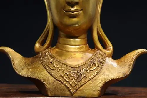 Bronze gilded [Thai Buddha Head] Avalokitesvara Buddha Head Statue