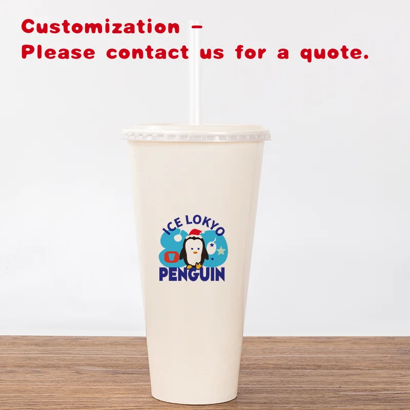 

custom.LOKYO White Big Size Disposable Cold Dinks Cups Take Out 44oz Soda Cola Single Wall Paper Cup with Lid and Straw