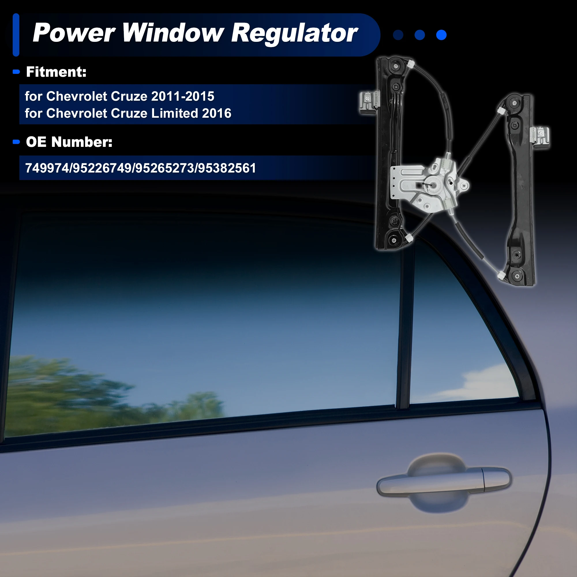 

UXCELL Front Left Power Window Regulator without Motor for Chevrolet Cruze No.749974