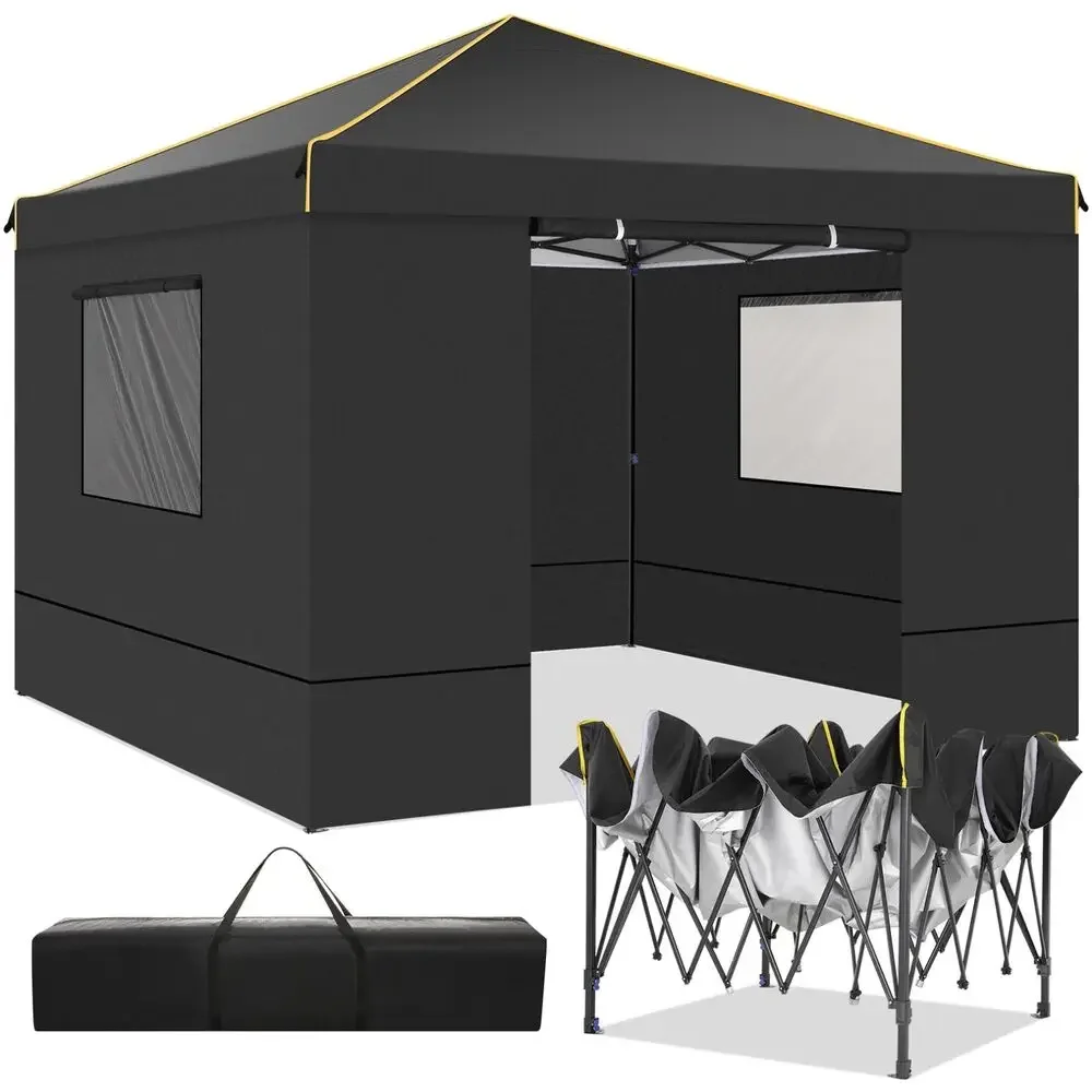 

10x10FT Outdoor Pop-Up Canopy Tent With Sidewalls, Heavy Duty Gazebo Waterproof