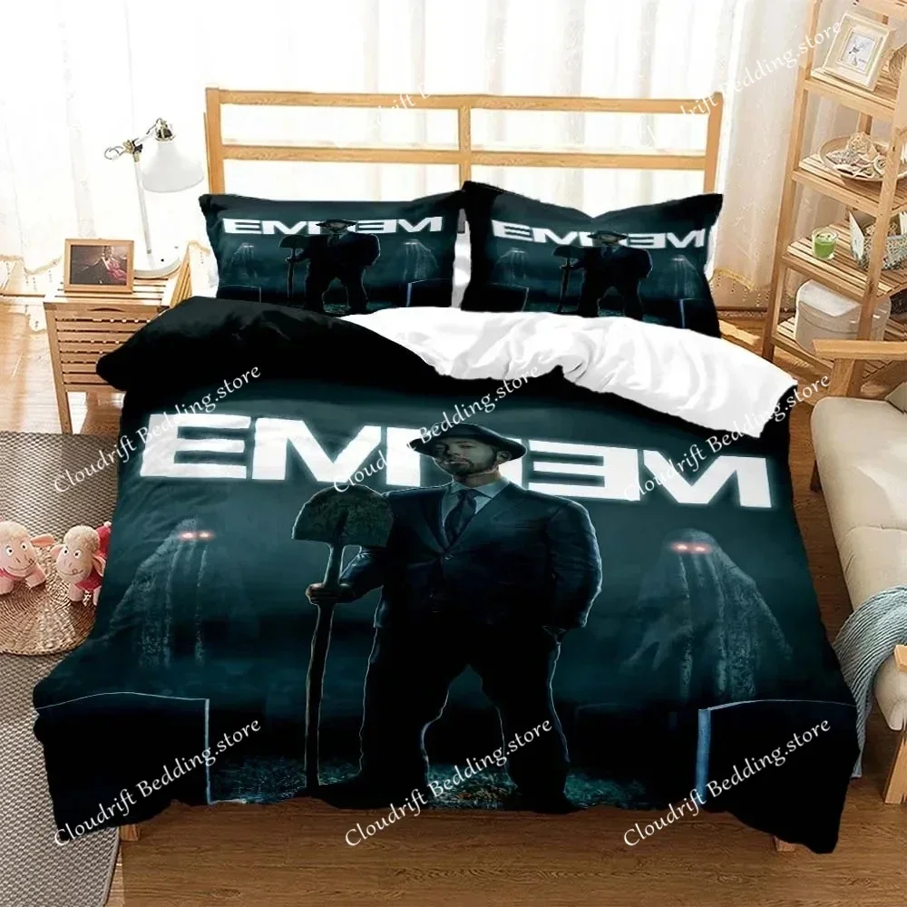 Hip Hop Rapper Eminem Bedding Set Boys Girls Twin Queen Size Duvet Cover Pillowcase Bed Kids Adult Fashion Home Textileextile026