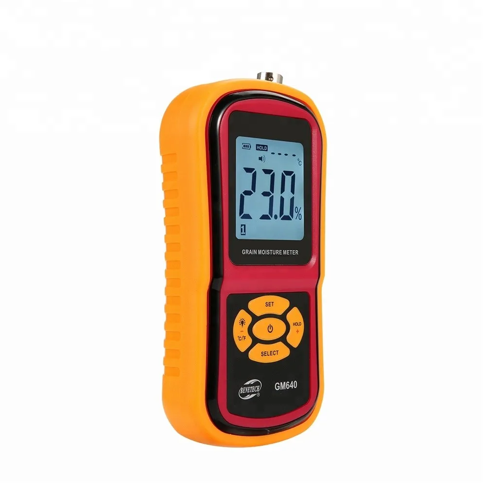 GM640 Portable Digital Grain Moisture Meter with Measuring Probe LCD Display Tester Moisture Measuring Device