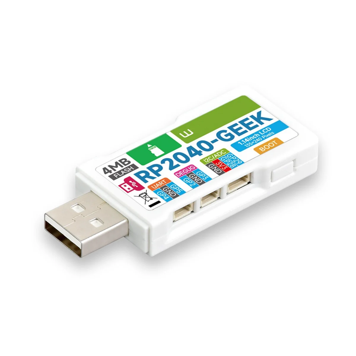 IYBBW-RP2040-GEEK Entwicklungsboard RP2040 Mikrocontroller 1,14 Zoll 65K Farb-LCD USB Download Debugger für Raspberry Pi Pico