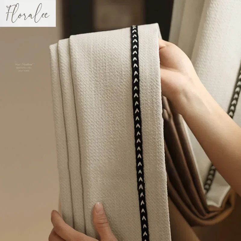 

French Medieval Style Luxury Curtains for Living Room Bedroom Bay Window Balcony Light Luxury Thickened Cream White Villa Window