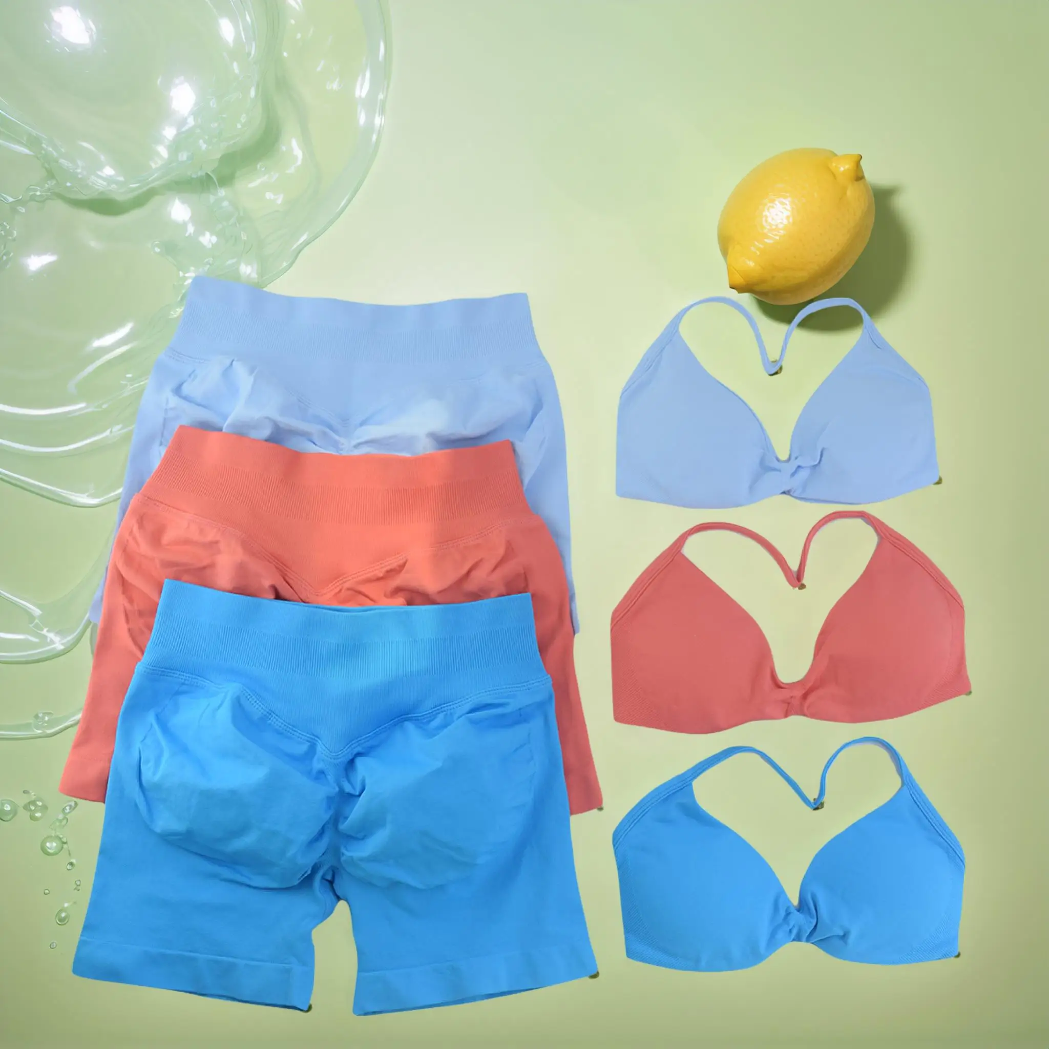 2 قطعة مجموعة الصالة الرياضية النساء Strappy اليوغا الصدرية أعلى السراويل الرياضية اليوغا مجموعة عالية الخصر تجريب اللياقة البدنية الملابس دعوى سلس لا شعار