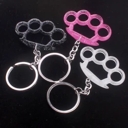 Resin Glitter Knuckle Pendant Key Chains For Women Men Fashion Punk Keychain Key Ring Jewelry Gifts di377