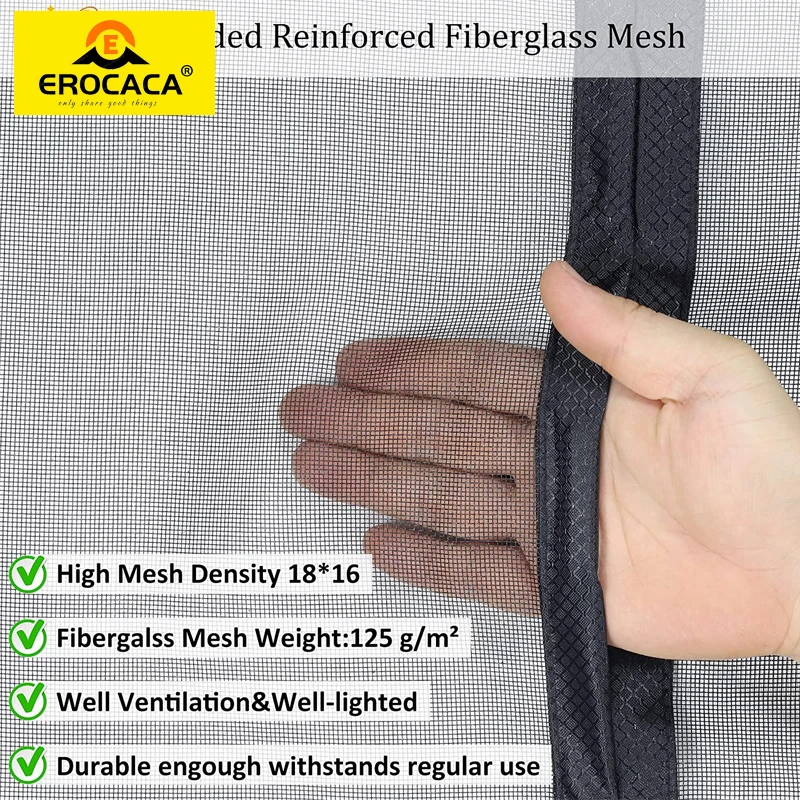 EROCACA Magnetic Door Curtain,Anti-mosquito And Insect-Proof Automatic Closing Invisible Gauze ,Large-Size Custom Door Curtain