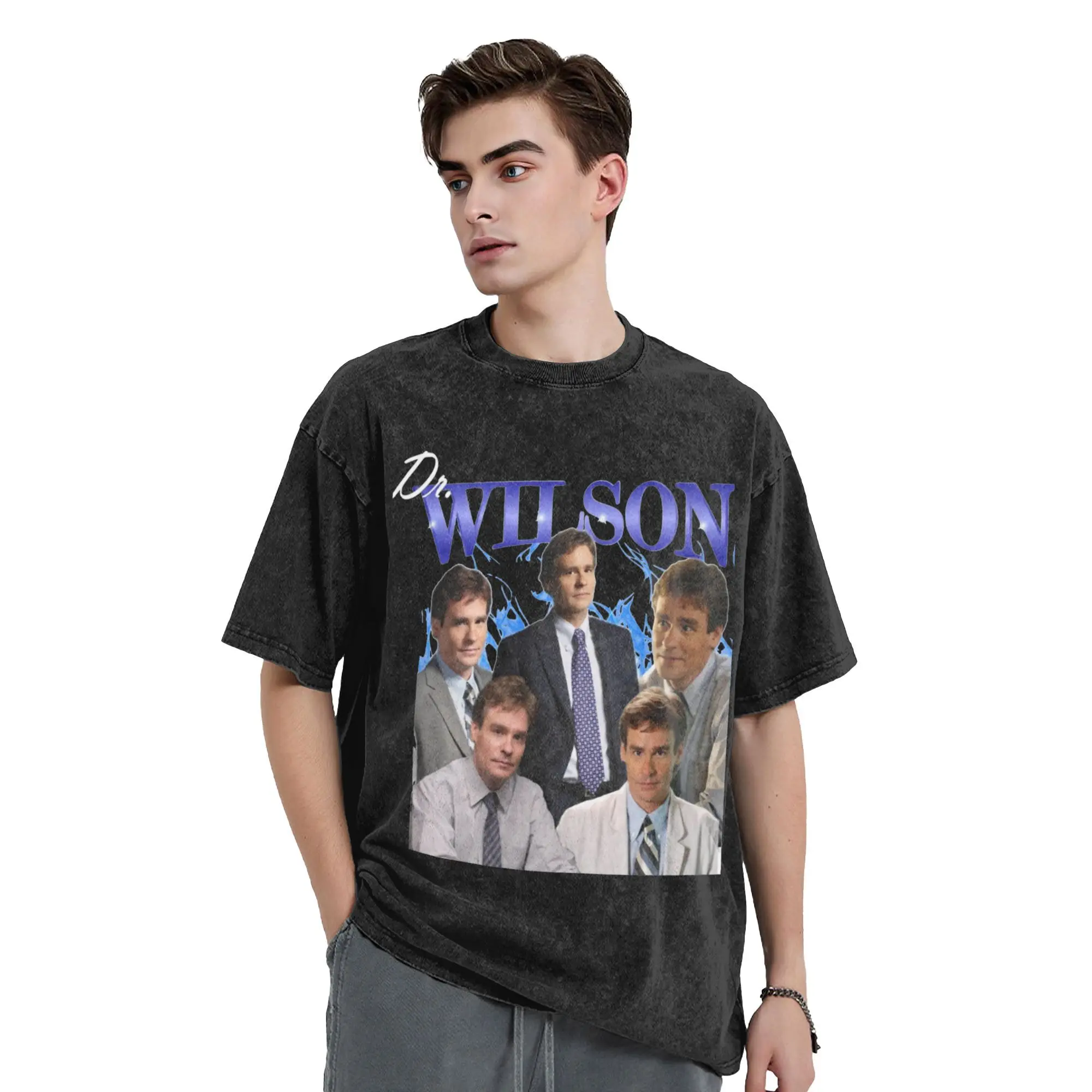 

Dr Wilsons House MD Washed T Shirts Streetwear Hip Hop Novelty T-Shirts Tee Shirt for Men Women Cotton Street Graphic
