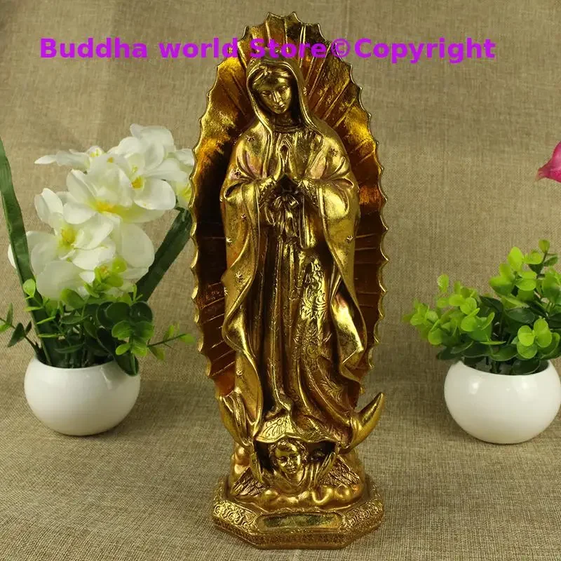 30CM Large # Christianity Catholicism family effective blessing Our Lady of Guadalupe Virgin Mary Resin God statue Ornament