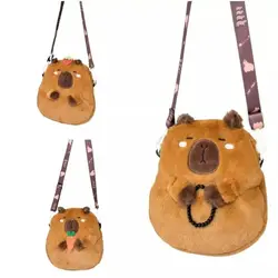 Fashion Large Capacity Capybara Plush Shoulder Bag Cute Casual Capybara Handbag Cartoon Students School Bag Crossbody Bag