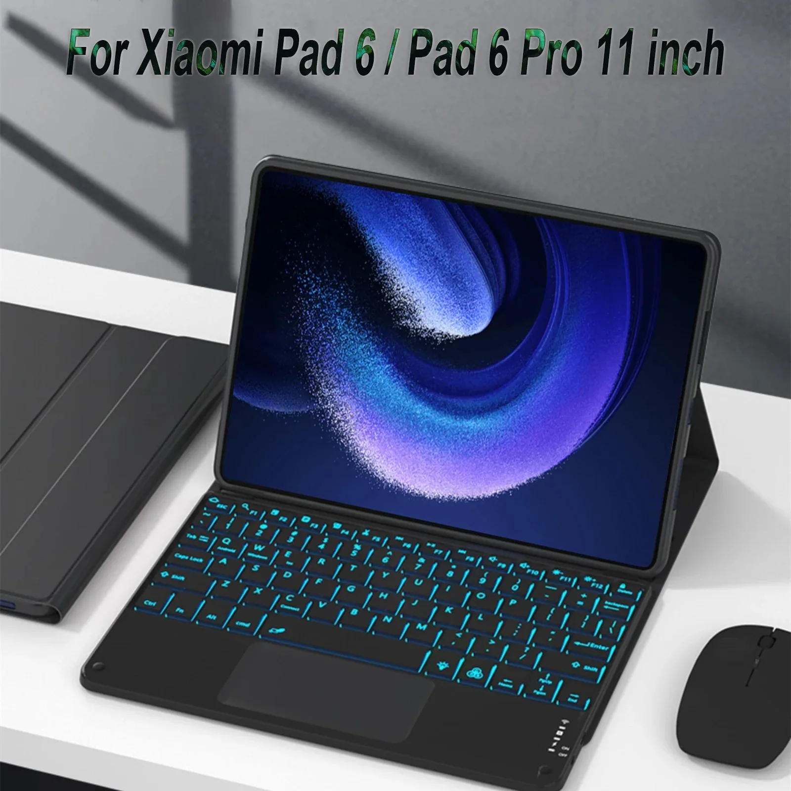 

Чехол с клавиатурой для Xiaomi Pad 6, 6 Pro, 11 дюймов, яркий съемный кожаный чехол-подставка для Xiaomi Mi Pad 6 Pro, 11 дюймов