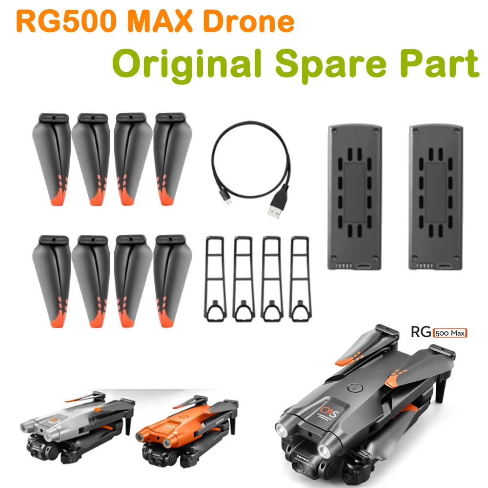 RG500 MAX Drone Spare Part Propeller Maple Leaf Wing Blade /  USB Charger / Battery Part Accessory